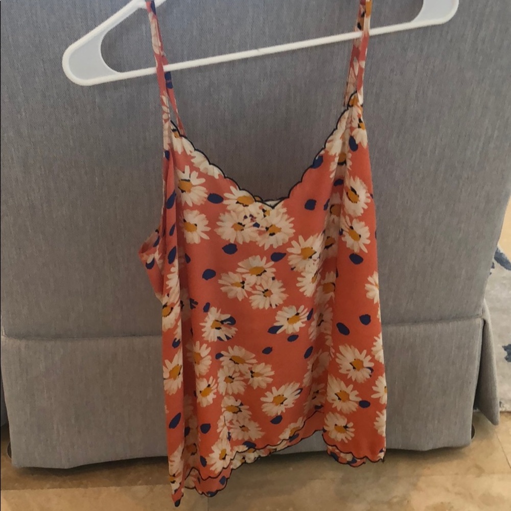 Floral spaghetti tank silk